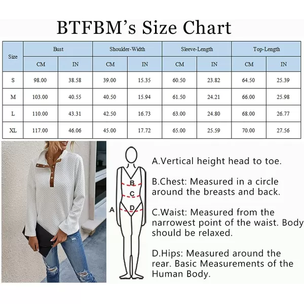 imageBTFBM Women Fashion Quilted Pattern Lightweight Zipper Long Sleeve Plain Casual Ladies Sweatshirts Pullovers Shirts TopsButton White