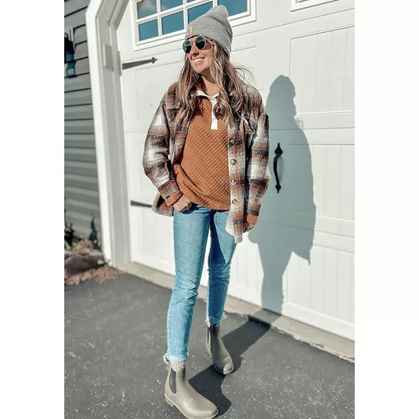 imageBTFBM Women Fashion Quilted Pattern Lightweight Zipper Long Sleeve Plain Casual Ladies Sweatshirts Pullovers Shirts TopsButtons Khaki