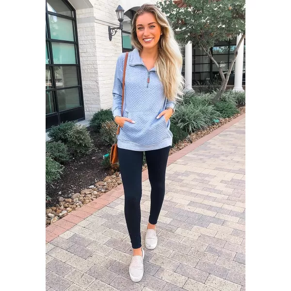 imageBTFBM Women Fashion Quilted Pattern Lightweight Zipper Long Sleeve Plain Casual Ladies Sweatshirts Pullovers Shirts TopsLight Grey