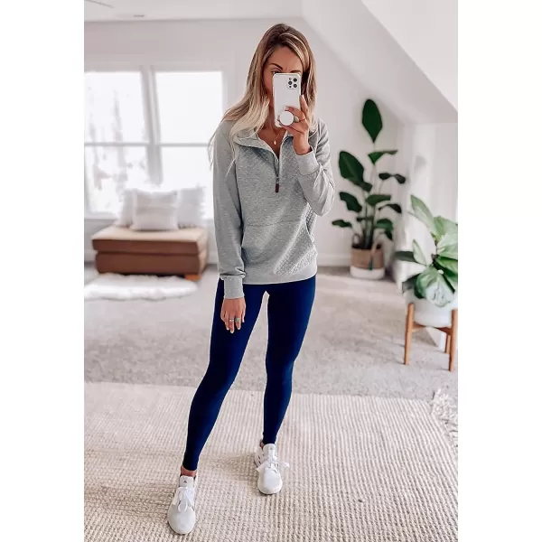 imageBTFBM Women Fashion Quilted Pattern Lightweight Zipper Long Sleeve Plain Casual Ladies Sweatshirts Pullovers Shirts TopsLight Grey