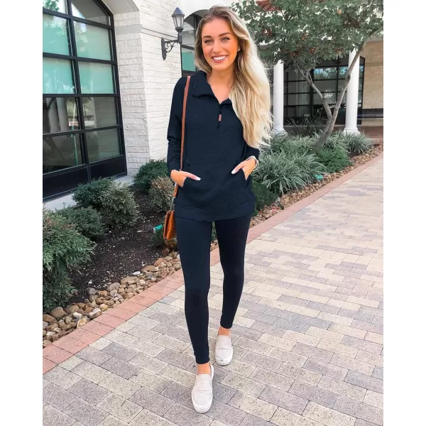 imageBTFBM Women Fashion Quilted Pattern Lightweight Zipper Long Sleeve Plain Casual Ladies Sweatshirts Pullovers Shirts TopsNavy