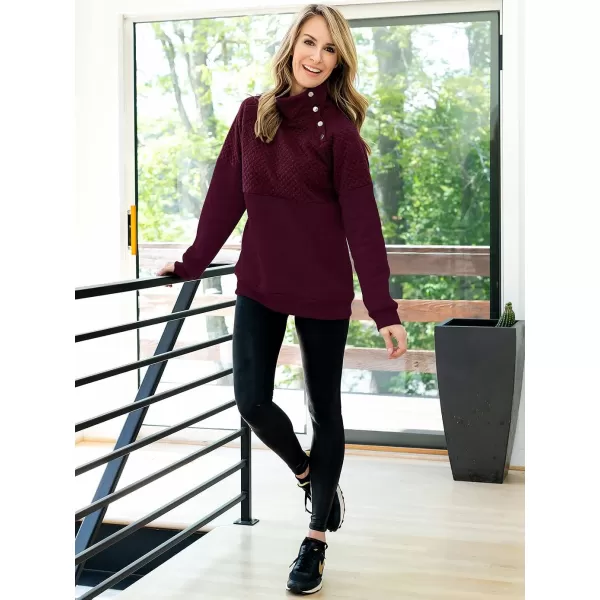 imageBTFBM Women Fashion Quilted Pattern Lightweight Zipper Long Sleeve Plain Casual Ladies Sweatshirts Pullovers Shirts TopsOblique Red