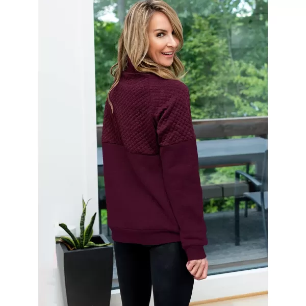 imageBTFBM Women Fashion Quilted Pattern Lightweight Zipper Long Sleeve Plain Casual Ladies Sweatshirts Pullovers Shirts TopsOblique Red