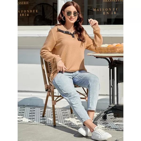 imageBTFBM Women Fashion Quilted Pattern Lightweight Zipper Long Sleeve Plain Casual Ladies Sweatshirts Pullovers Shirts TopsPure Apricot