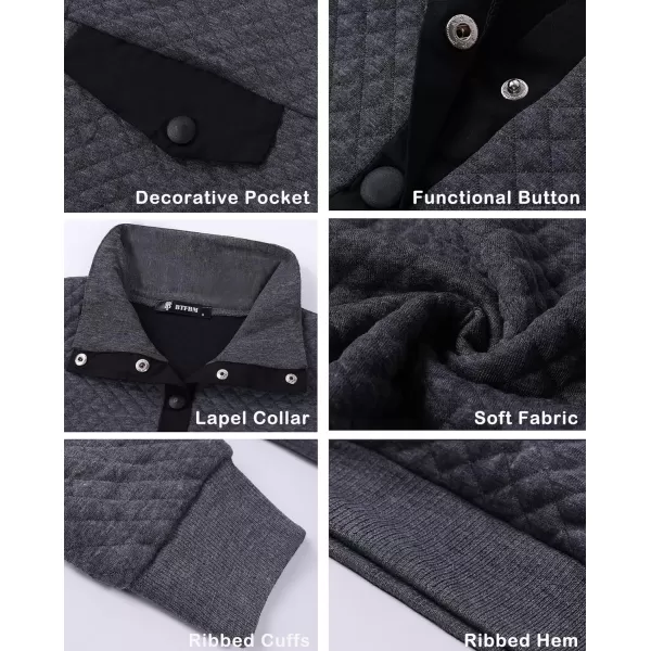 imageBTFBM Women Fashion Quilted Pattern Lightweight Zipper Long Sleeve Plain Casual Ladies Sweatshirts Pullovers Shirts TopsPure Dark Grey