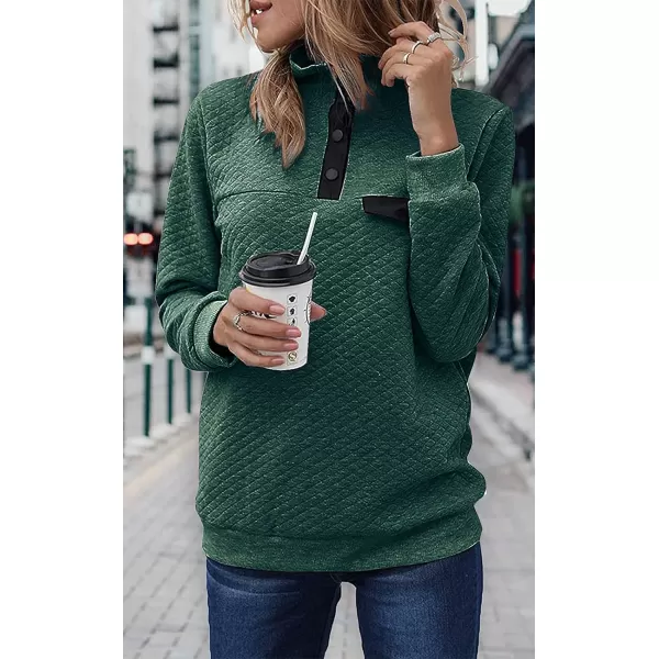 imageBTFBM Women Fashion Quilted Pattern Lightweight Zipper Long Sleeve Plain Casual Ladies Sweatshirts Pullovers Shirts TopsPure Green