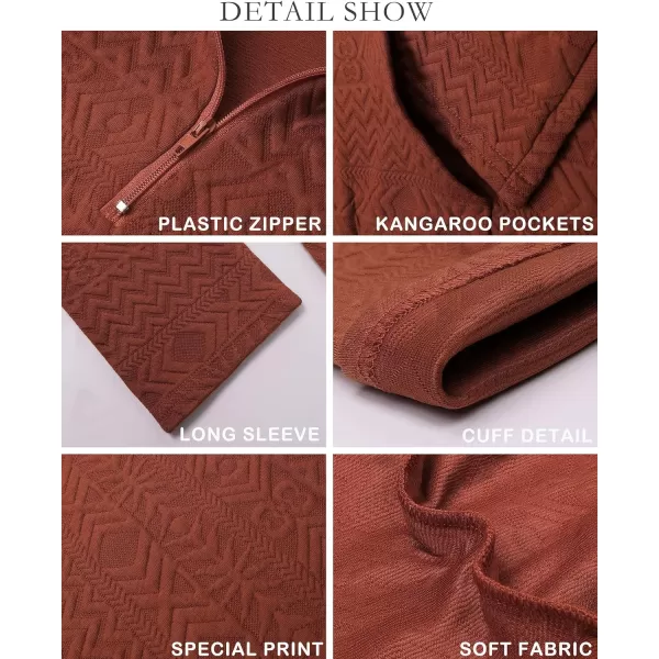 imageBTFBM Women Fashion Quilted Pattern Lightweight Zipper Long Sleeve Plain Casual Ladies Sweatshirts Pullovers Shirts TopsWhite and Brick Red