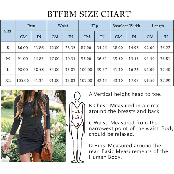 imageBTFBM Women Fashion Ruched Elegant Bodycon Long Sleeve Wrap Front Solid Color Casual Basic Fitted Short DressesDark Grey