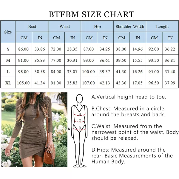 imageBTFBM Women Fashion Ruched Elegant Bodycon Long Sleeve Wrap Front Solid Color Casual Basic Fitted Short DressesDark Khaki