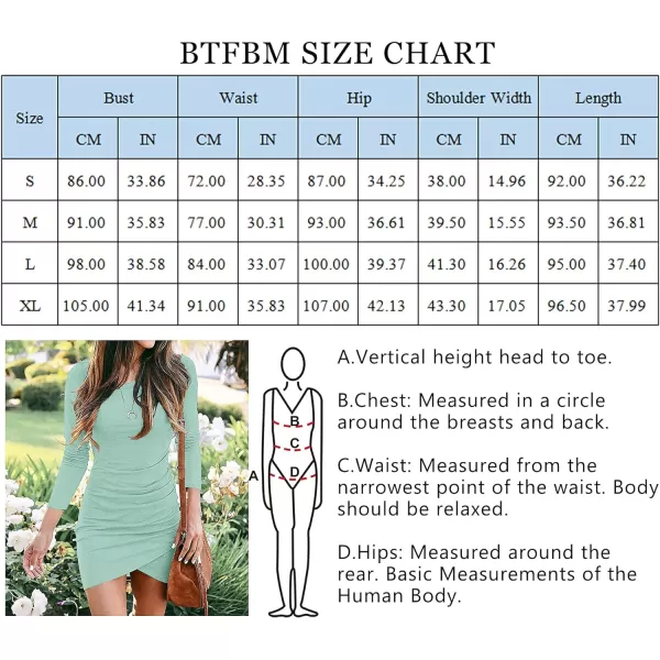 imageBTFBM Women Fashion Ruched Elegant Bodycon Long Sleeve Wrap Front Solid Color Casual Basic Fitted Short DressesLight Green
