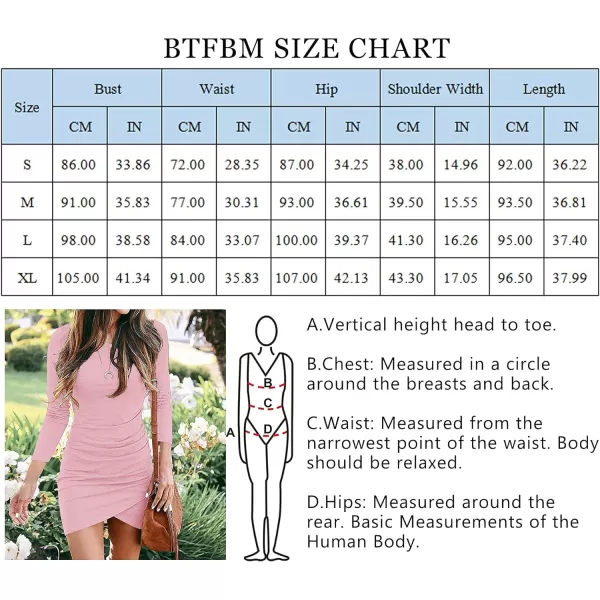 imageBTFBM Women Fashion Ruched Elegant Bodycon Long Sleeve Wrap Front Solid Color Casual Basic Fitted Short DressesLight Pink