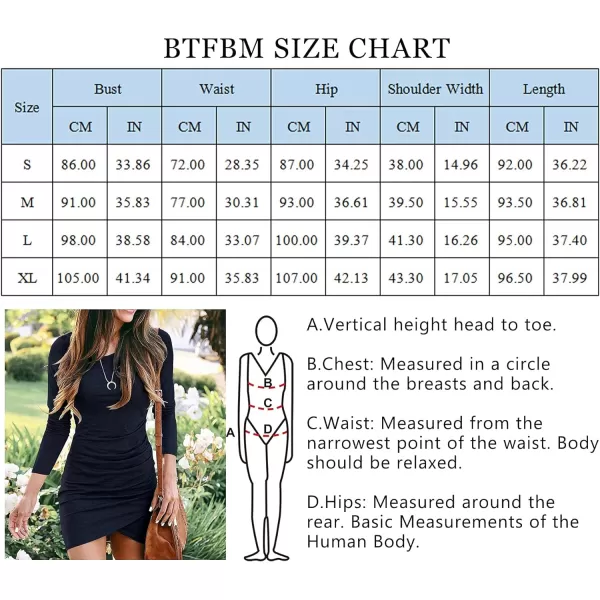 imageBTFBM Women Fashion Ruched Elegant Bodycon Long Sleeve Wrap Front Solid Color Casual Basic Fitted Short DressesNavy