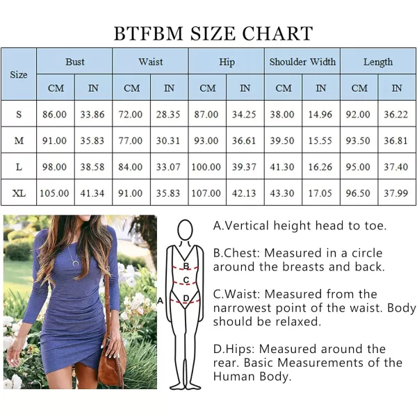 imageBTFBM Women Fashion Ruched Elegant Bodycon Long Sleeve Wrap Front Solid Color Casual Basic Fitted Short DressesPurple Blue