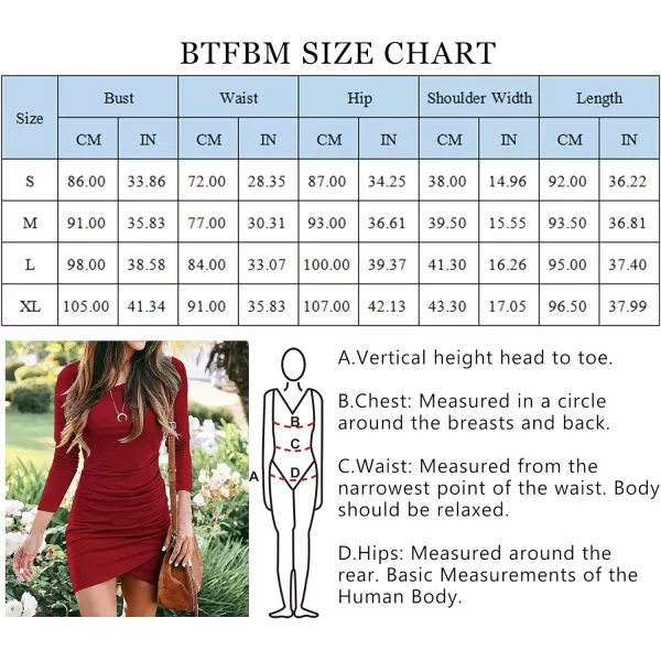 imageBTFBM Women Fashion Ruched Elegant Bodycon Long Sleeve Wrap Front Solid Color Casual Basic Fitted Short DressesRed