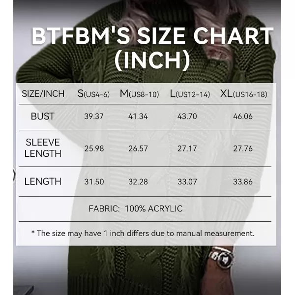 imageBTFBM Women Fashion Sweater Short Dress Long Sleeve Turtleneck Oversized Fall Winter Soft Chunky Knit Pullover SweatersTassel Army Green