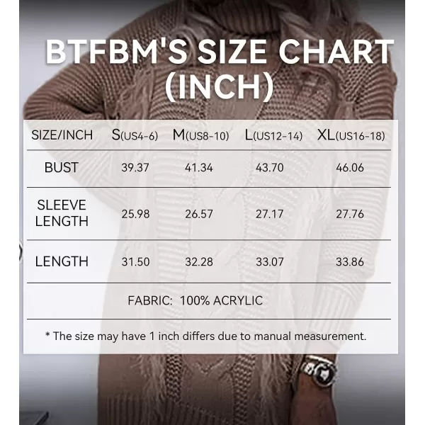 imageBTFBM Women Fashion Sweater Short Dress Long Sleeve Turtleneck Oversized Fall Winter Soft Chunky Knit Pullover SweatersTassel Coffee