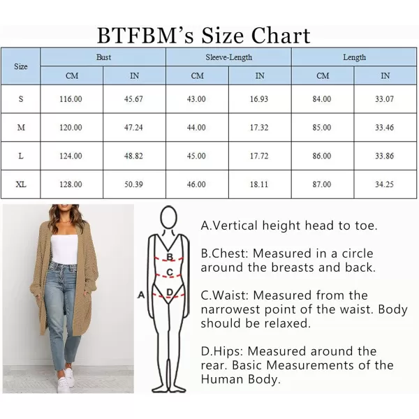 imageBTFBM Women Long Sleeve Open Front Plain Knit Cardigan Fashion Color Block Striped Slouchy Loose Pockets Sweater OutwearKhaki