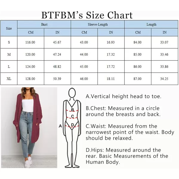 imageBTFBM Women Long Sleeve Open Front Plain Knit Cardigan Fashion Color Block Striped Slouchy Loose Pockets Sweater OutwearWine Red
