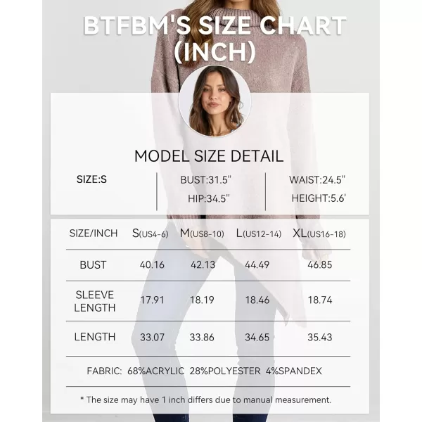 imageBTFBM Women Long Sleeve Turtleneck Knit Sweater Asymmetric Hem Oversized Fall Winter Sweaters Casual Pullover JumperSolid Light Khaki