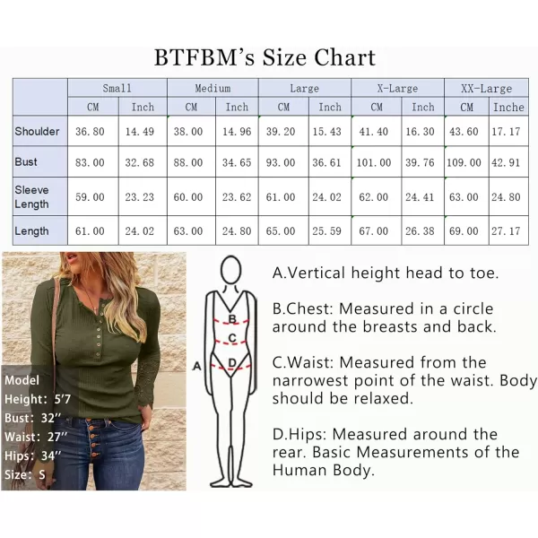 imageBTFBM Women Long Sleeve V Neck Button Up Solid Tops Blouses Trendy Slim Fit Lace Sleeves Ribbed Knit Casual Shirts TunicLace Amry Green