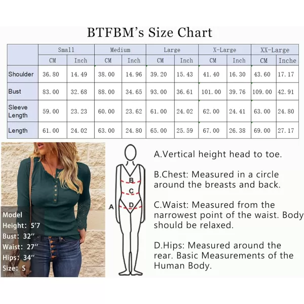 imageBTFBM Women Long Sleeve V Neck Button Up Solid Tops Blouses Trendy Slim Fit Lace Sleeves Ribbed Knit Casual Shirts TunicLace Dark Green