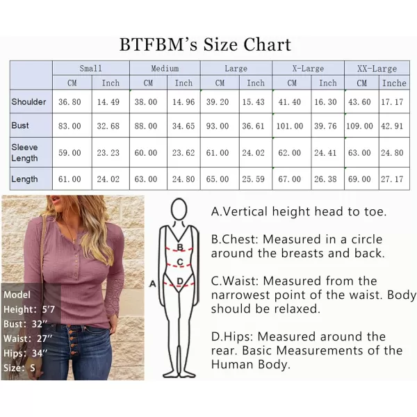 imageBTFBM Women Long Sleeve V Neck Button Up Solid Tops Blouses Trendy Slim Fit Lace Sleeves Ribbed Knit Casual Shirts TunicLace Dusty Pink