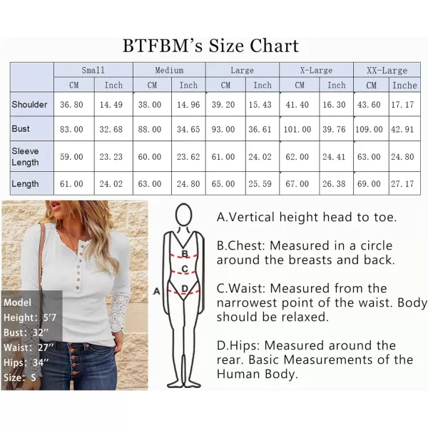 imageBTFBM Women Long Sleeve V Neck Button Up Solid Tops Blouses Trendy Slim Fit Lace Sleeves Ribbed Knit Casual Shirts TunicLace White