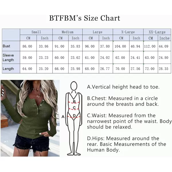 imageBTFBM Women Long Sleeve V Neck Button Up Solid Tops Blouses Trendy Slim Fit Lace Sleeves Ribbed Knit Casual Shirts TunicSolid Army Green