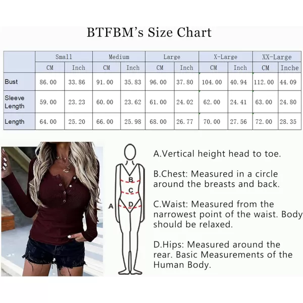 imageBTFBM Women Long Sleeve V Neck Button Up Solid Tops Blouses Trendy Slim Fit Lace Sleeves Ribbed Knit Casual Shirts TunicSolid Wine Red