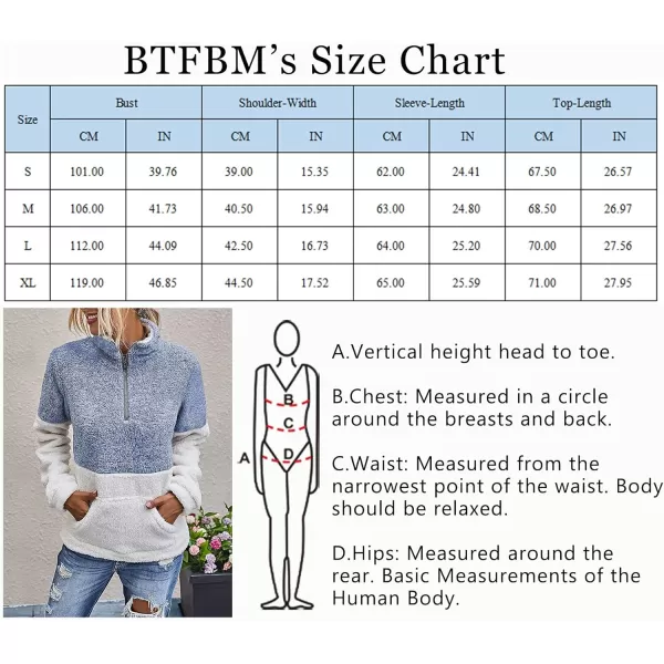 imageBTFBM Women Sherpa Pullover Quarter Zip Long Sleeve Fluffy Soft Fleece Jackets Sweaters Sweatshirts Hoodies Outwear CoatBlue