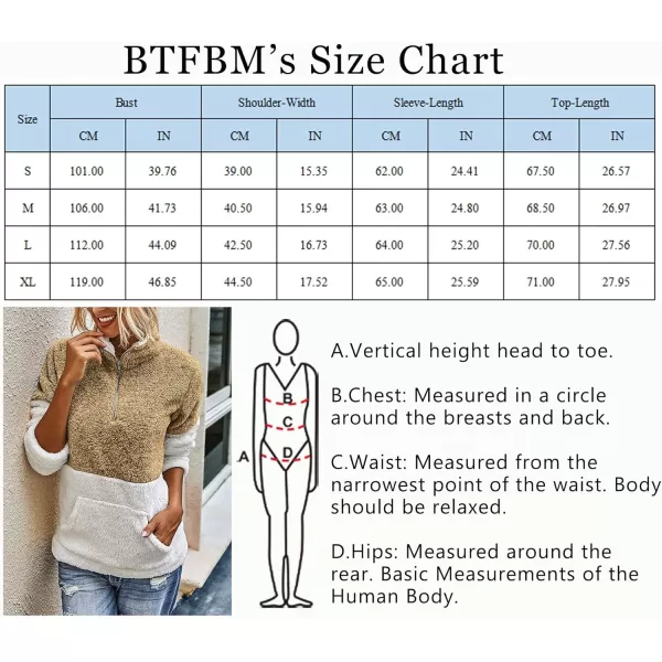 imageBTFBM Women Sherpa Pullover Quarter Zip Long Sleeve Fluffy Soft Fleece Jackets Sweaters Sweatshirts Hoodies Outwear CoatBrown
