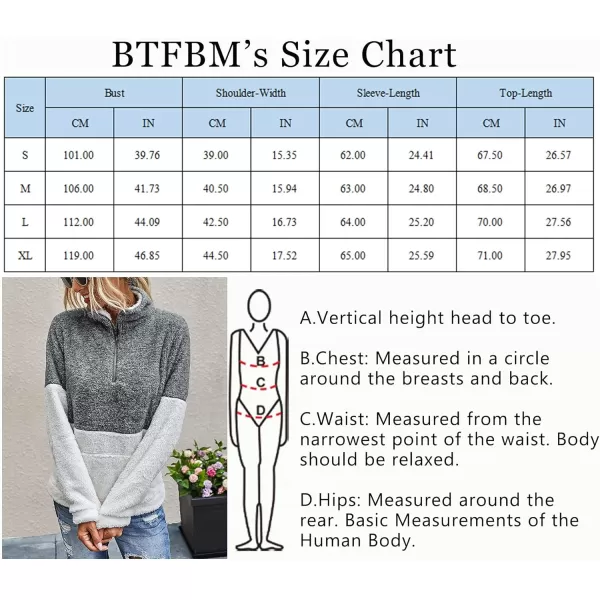 imageBTFBM Women Sherpa Pullover Quarter Zip Long Sleeve Fluffy Soft Fleece Jackets Sweaters Sweatshirts Hoodies Outwear CoatGrey