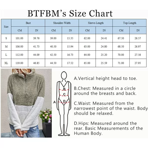 imageBTFBM Women Sherpa Pullover Quarter Zip Long Sleeve Fluffy Soft Fleece Jackets Sweaters Sweatshirts Hoodies Outwear CoatKhaki