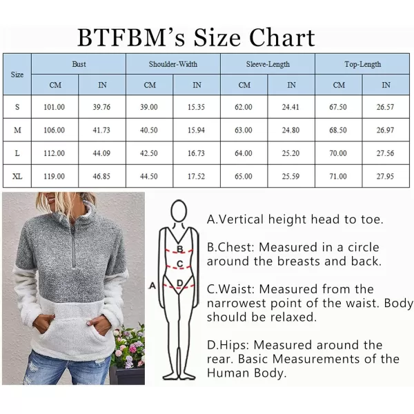 imageBTFBM Women Sherpa Pullover Quarter Zip Long Sleeve Fluffy Soft Fleece Jackets Sweaters Sweatshirts Hoodies Outwear CoatLight Grey