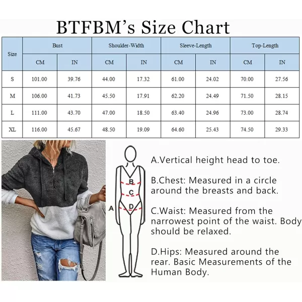 imageBTFBM Women Sherpa Pullover Quarter Zip Long Sleeve Fluffy Soft Fleece Jackets Sweaters Sweatshirts Hoodies Outwear CoatQgrey