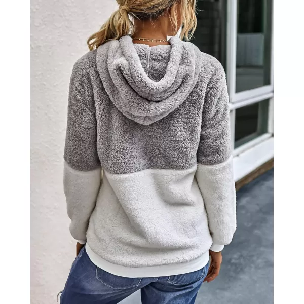 imageBTFBM Women Sherpa Pullover Quarter Zip Long Sleeve Fluffy Soft Fleece Jackets Sweaters Sweatshirts Hoodies Outwear CoatQlight Grey