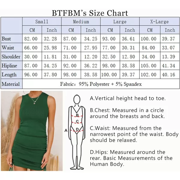 imageBTFBM Women Sleeveless Bodycon Ruched Short Dress Side Drawstring Solid Crew Neck Casual Summer Tank Shirt Mini DressesBright Green