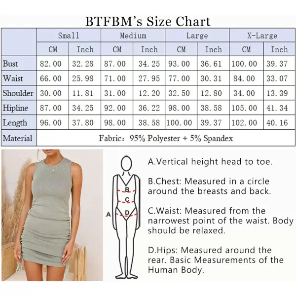 imageBTFBM Women Sleeveless Bodycon Ruched Short Dress Side Drawstring Solid Crew Neck Casual Summer Tank Shirt Mini DressesGreen