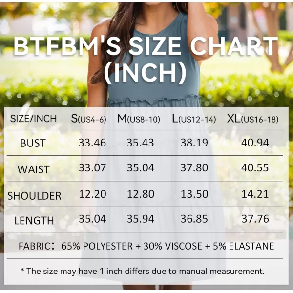 imageBTFBM Women Sleeveless Summer Dress 2023 Crewneck Ribbed Knit Ruffle Swing Button Down Beach Sun Mini Tank Short DressesTiered Lake Blue