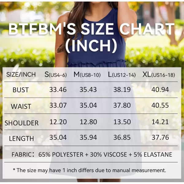 imageBTFBM Women Sleeveless Summer Dress 2023 Crewneck Ribbed Knit Ruffle Swing Button Down Beach Sun Mini Tank Short DressesTiered Navy
