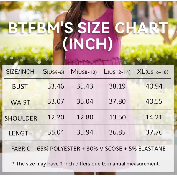 imageBTFBM Women Sleeveless Summer Dress 2023 Crewneck Ribbed Knit Ruffle Swing Button Down Beach Sun Mini Tank Short DressesTiered Rose Red