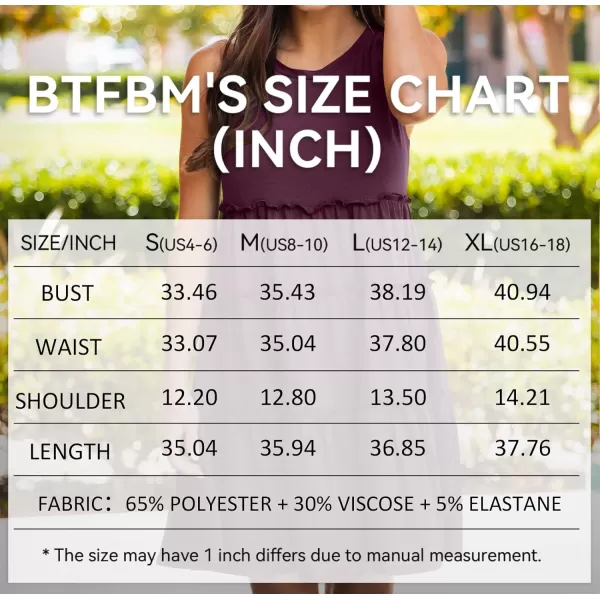 imageBTFBM Women Sleeveless Summer Dress 2023 Crewneck Ribbed Knit Ruffle Swing Button Down Beach Sun Mini Tank Short DressesTiered Wine Red