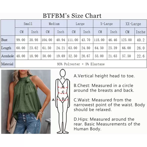 imageBTFBM Women Sleeveless Tie Mock Neck Summer Tops Loose Casual Side Bow Satin Halter Tank Top Blouse ShirtsHalter Army Green