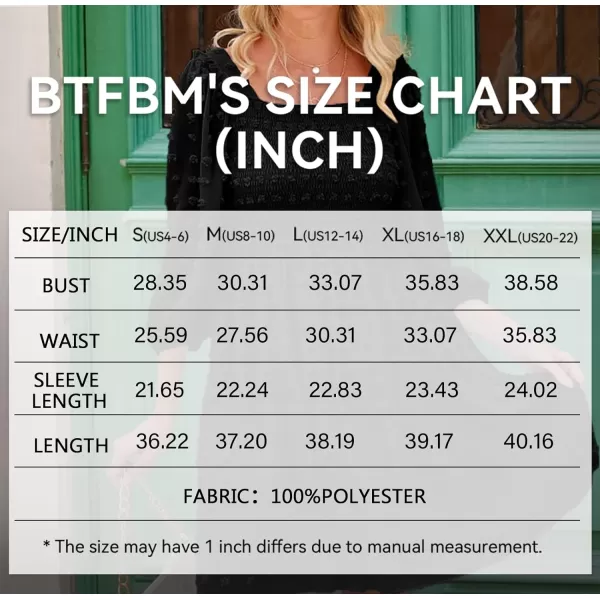 imageBTFBM Women Square Neck Smocked Summer Fall Dresses 2023 Long Sleeve Floral Swiss Dot Ruffle Party Mini Babydoll DressSwiss Dot Black