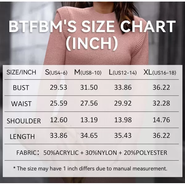imageBTFBM Women Sweater Bodycon Short Dress Long Sleeve Crew Neck Slim Fit Solid Dressy Fall Winter Mini Ribbed Knit DressesSolid Light Pink