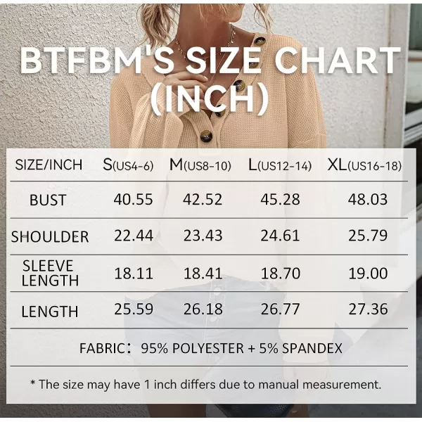 imageBTFBM Women Waffle Knit Shirts VNeck Long Sleeve Casual Slouchy Loose Blouses Plain Faux Button Lightweight PulloverApricot