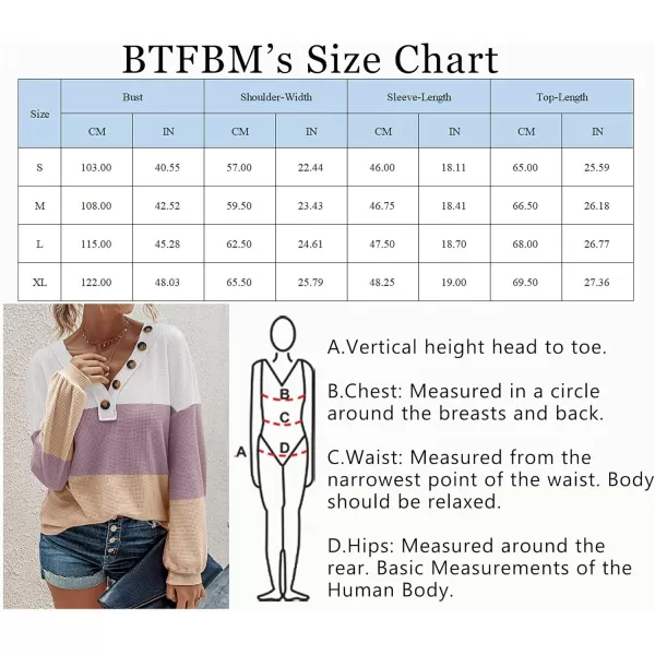 imageBTFBM Women Waffle Knit Shirts VNeck Long Sleeve Casual Slouchy Loose Blouses Plain Faux Button Lightweight PulloverStripe White