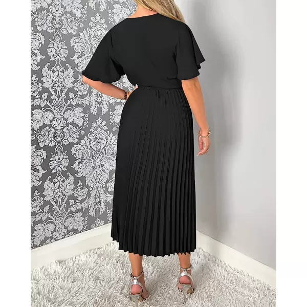 imageBTFBM Women Wrap V Neck Casual Summer Dresses 2023 Short Sleeve Satin Tie Waist Pleated Flowy Wedding Guest Midi DressBTFBM Women Wrap V Neck Casual Summer Dresses 2023 Short Sleeve Satin Tie Waist Pleated Flowy Wedding Guest Midi Dress