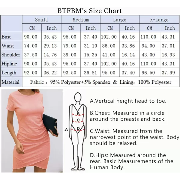 imageBTFBM Womens 2023 Summer Casual Beach Dresses Crew Neck Short Sleeve Wrap Party Club Mini Ruched Bodycon T Shirt DressDark Pink