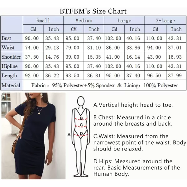 imageBTFBM Womens 2023 Summer Casual Beach Dresses Crew Neck Short Sleeve Wrap Party Club Mini Ruched Bodycon T Shirt DressNavy